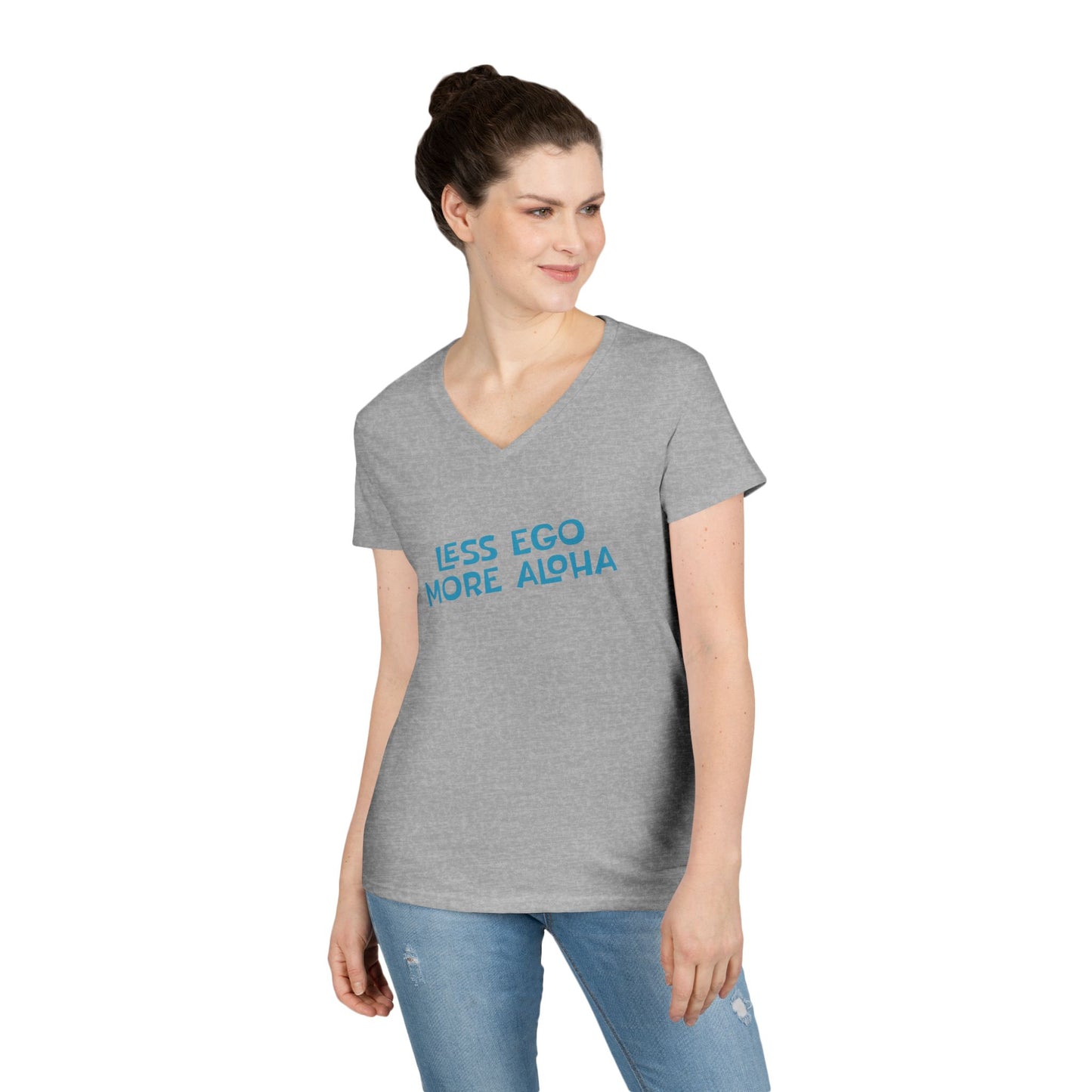 Less Ego More Aloha V Neck Tee