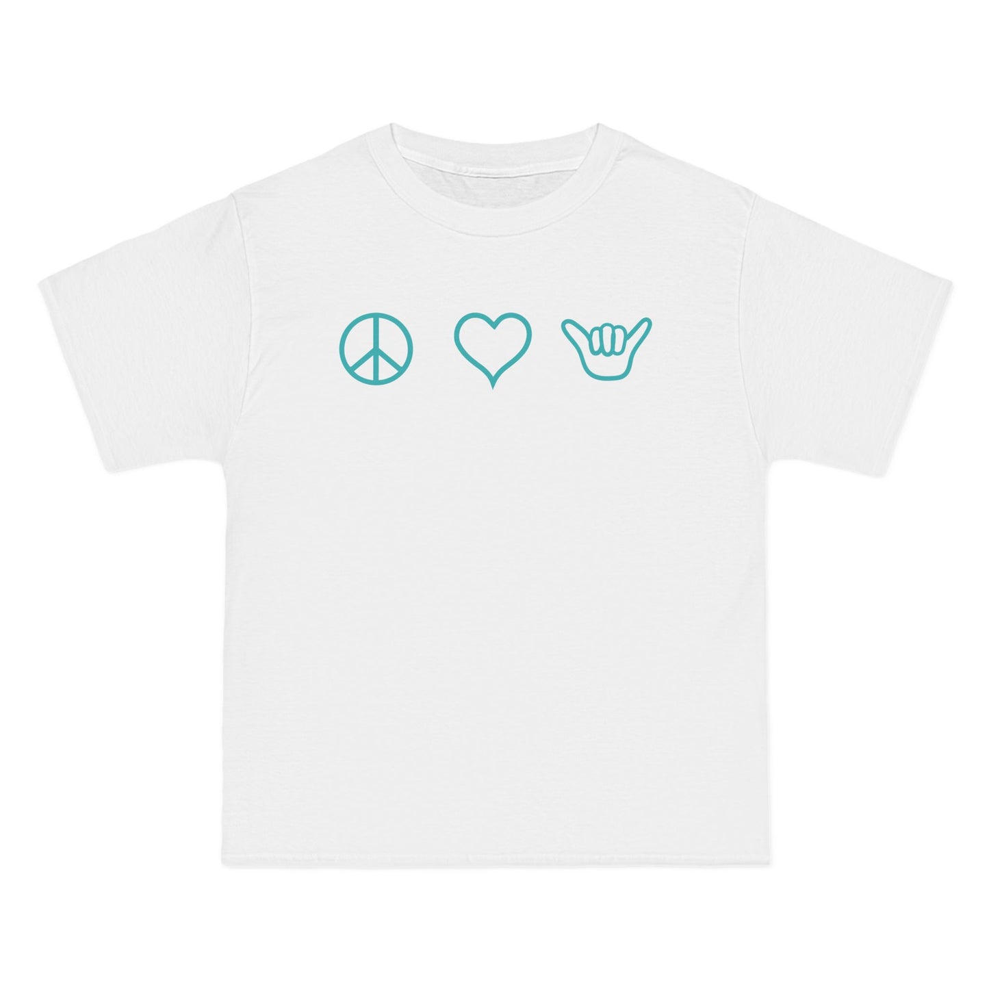 Peace Love Shaka Logo Aqua Tee