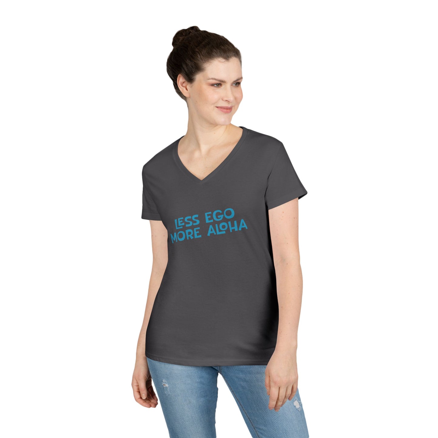 Less Ego More Aloha V Neck Tee