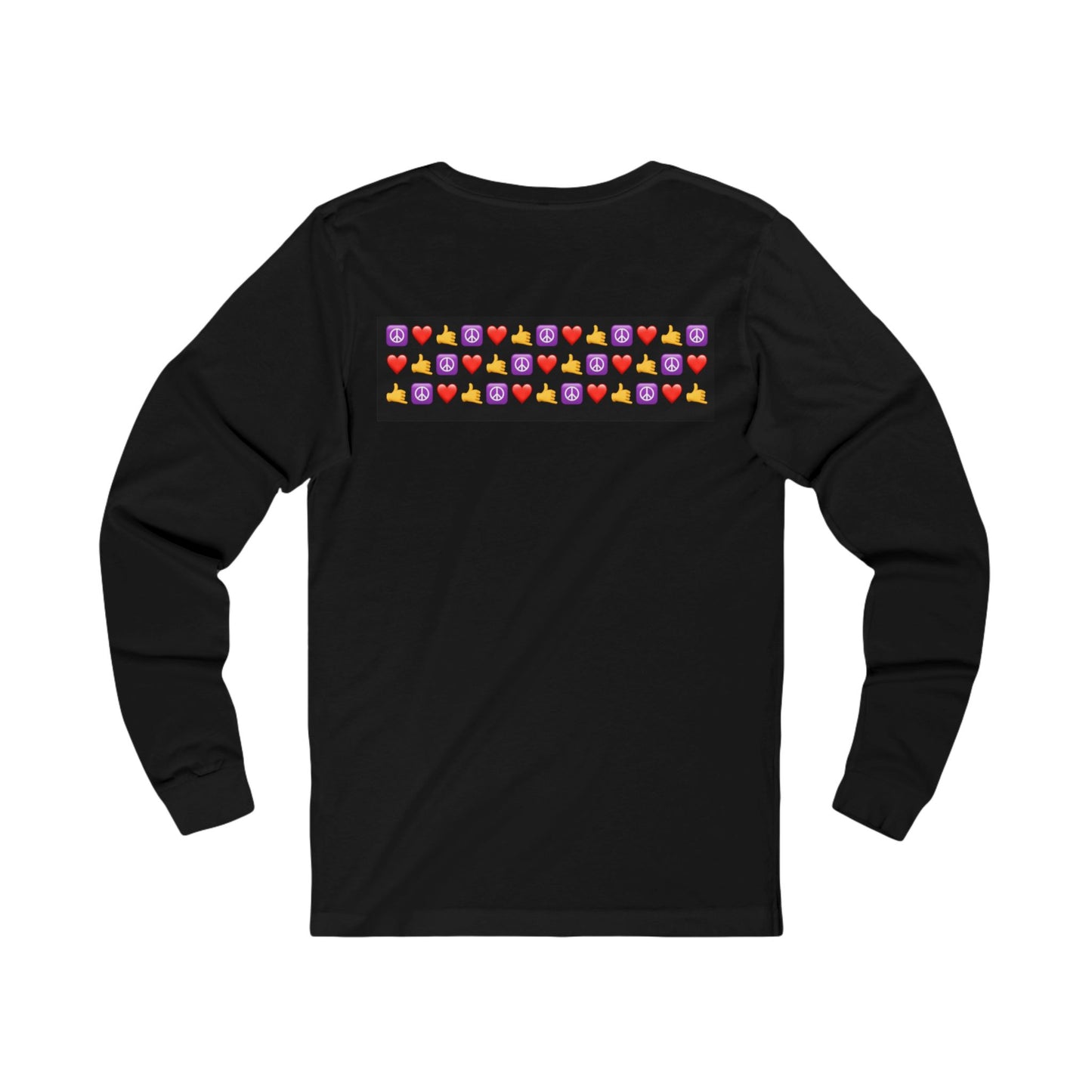 Emoji Peace Love Shaka on Repeat Long Sleeve Tee