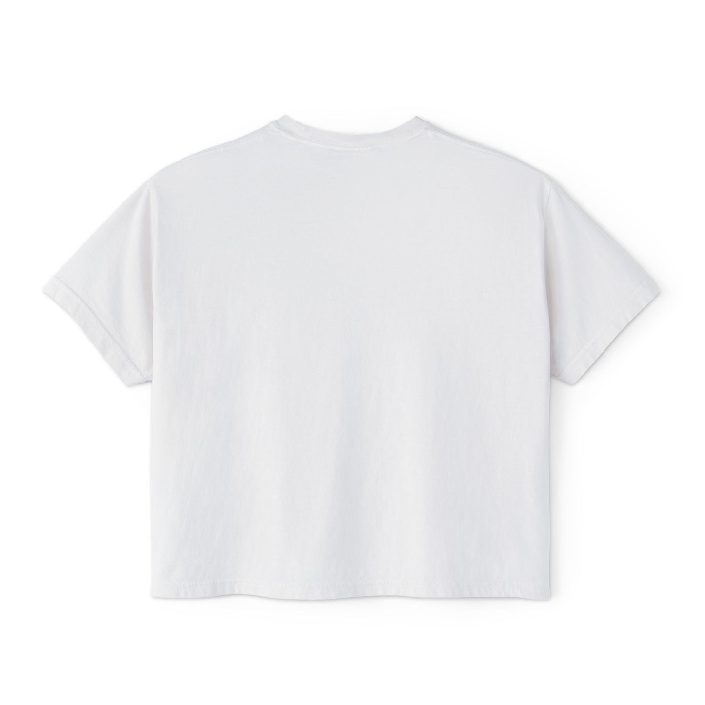 Women’s Boxy Tee — Retro Sunset Surf Van with Palm Trees (Beach Vibe)