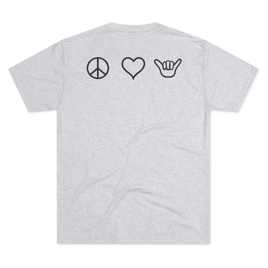 Peace Love Shaka Logo on the Backside Tee