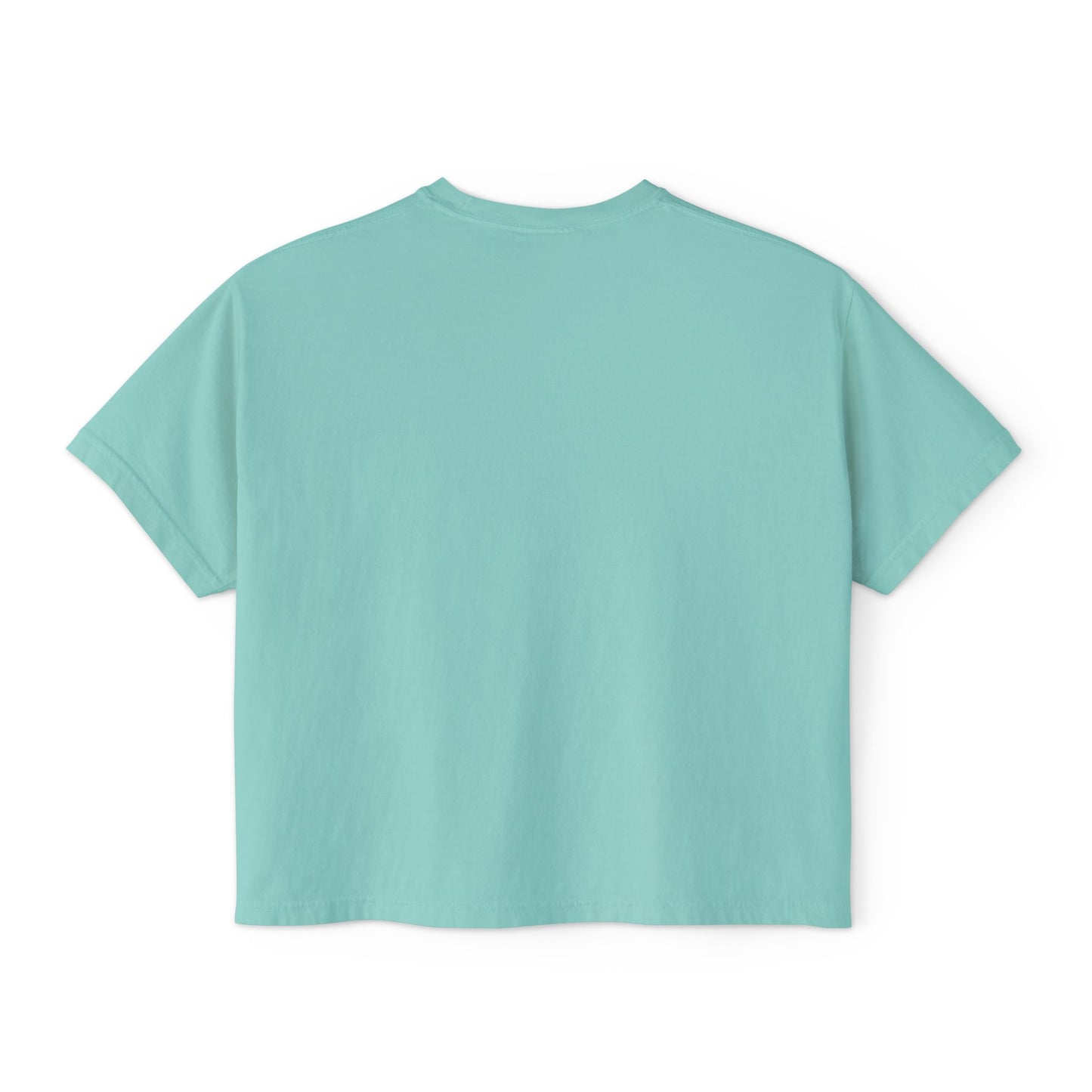 Women’s Boxy Tee — Retro Sunset Surf Van with Palm Trees (Beach Vibe)