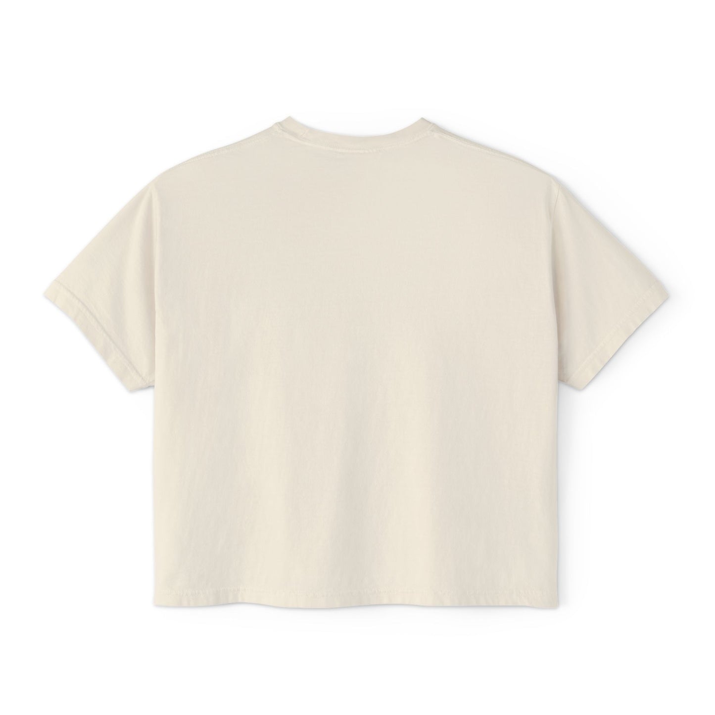 Women’s Boxy Tee — Retro Sunset Surf Van with Palm Trees (Beach Vibe)