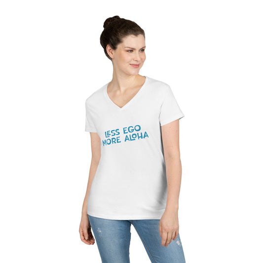 Less Ego More Aloha V Neck Tee