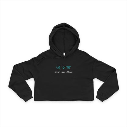 Peace Love & Aloha women's Cropped Hoodie