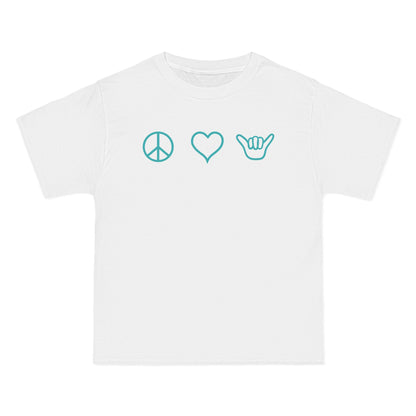 Peace Love Shaka Logo Aqua Tee