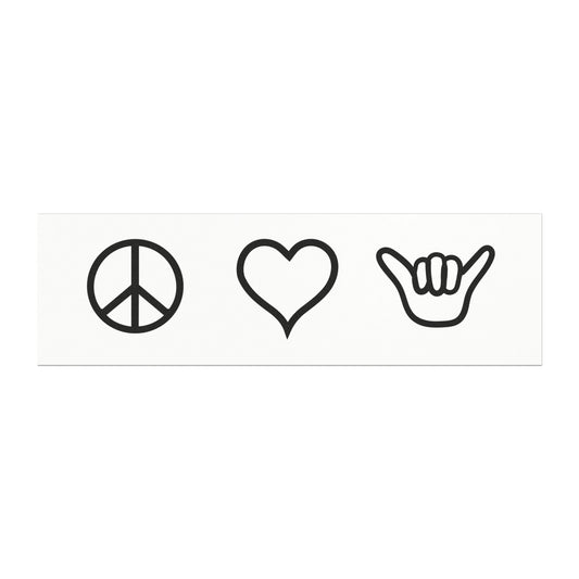 Peace Love Shaka Car Magnet — Minimalist Black Icon Magnetic Decal