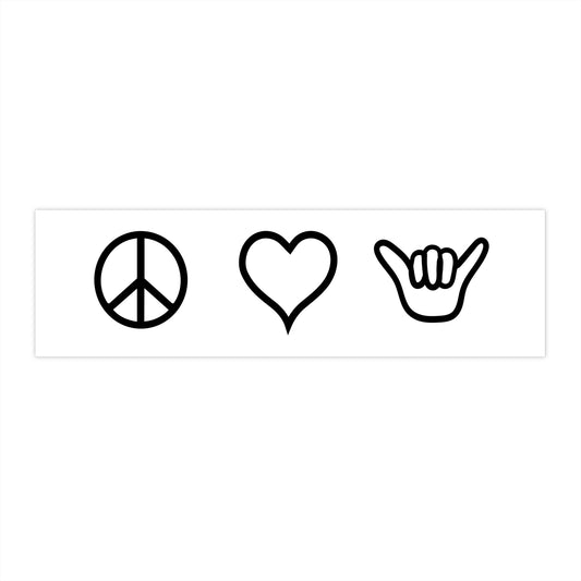 Peace Love Shaka Bumper Sticker