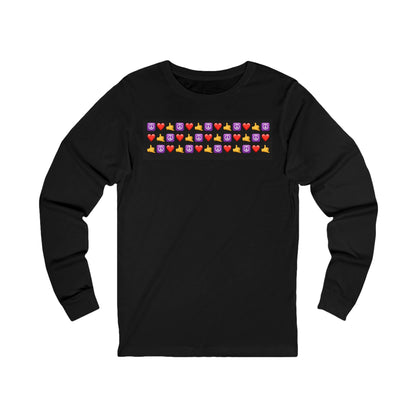 Emoji Peace Love Shaka on Repeat Long Sleeve Tee