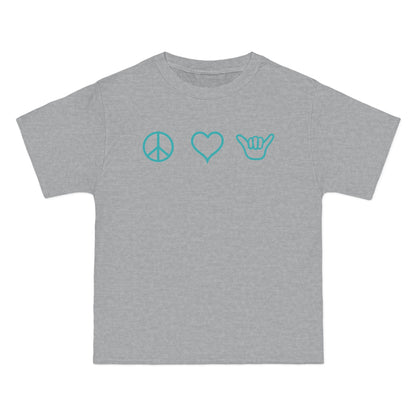 Peace Love Shaka Logo Aqua Tee