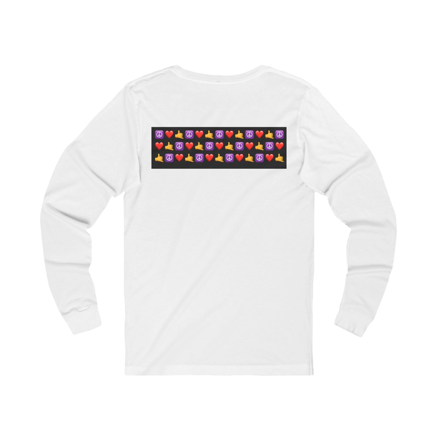 Emoji Peace Love Shaka on Repeat Long Sleeve Tee