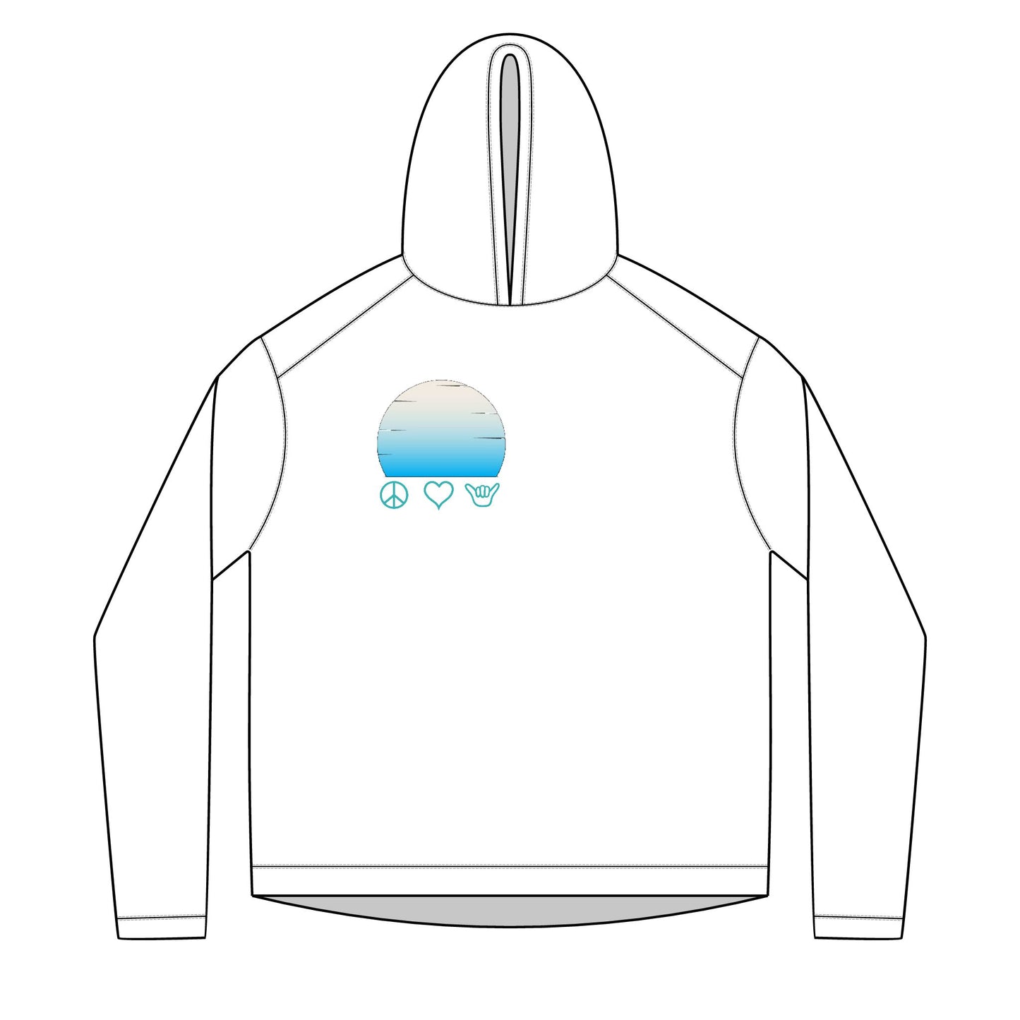 Solar Sunset Hoodie — Peace  Love  Shaka Graphic Pullover
