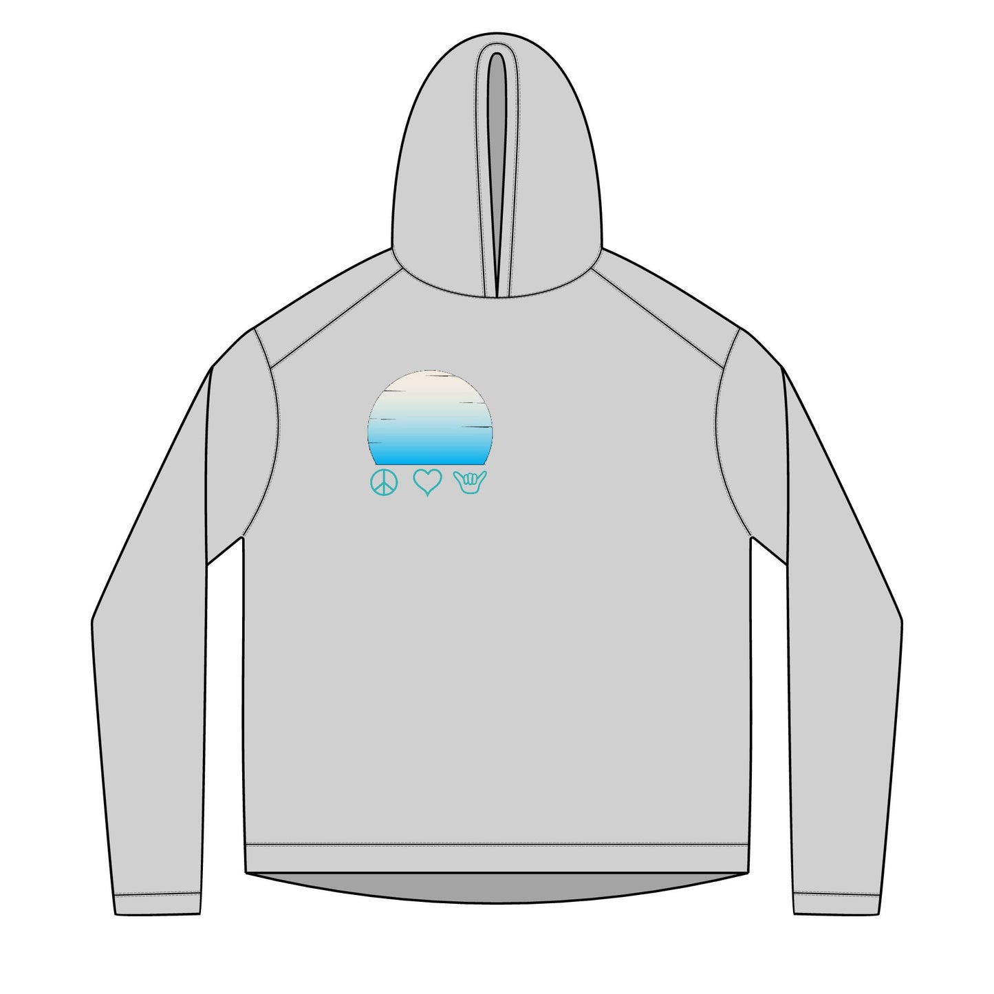 Solar Sunset Hoodie — Peace  Love  Shaka Graphic Pullover