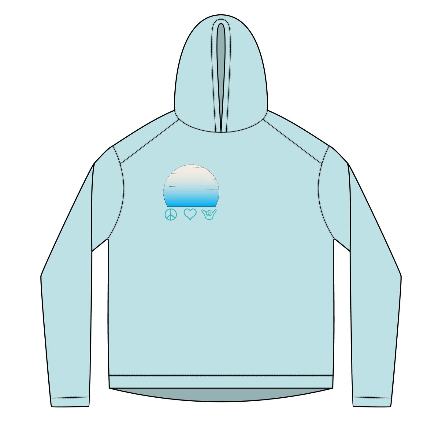 Solar Sunset Hoodie — Peace  Love  Shaka Graphic Pullover