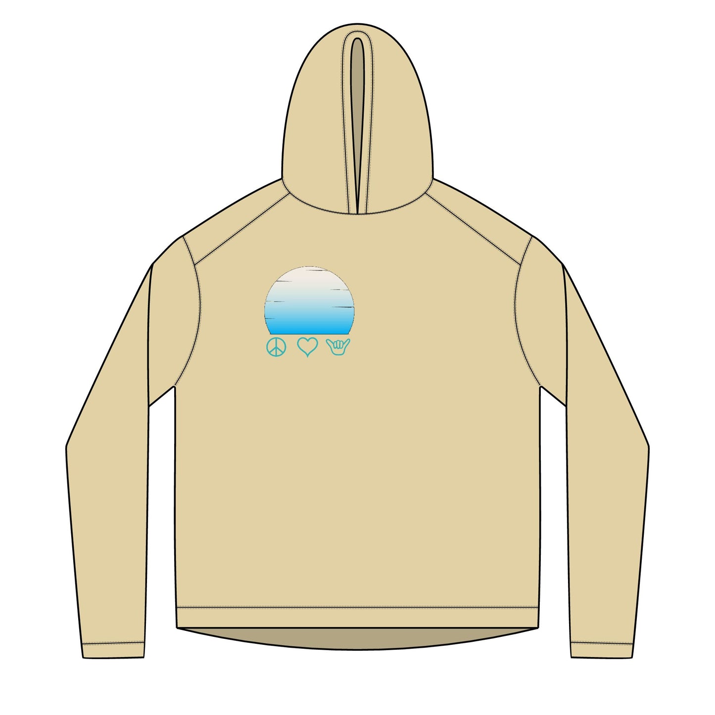 Solar Sunset Hoodie — Peace  Love  Shaka Graphic Pullover