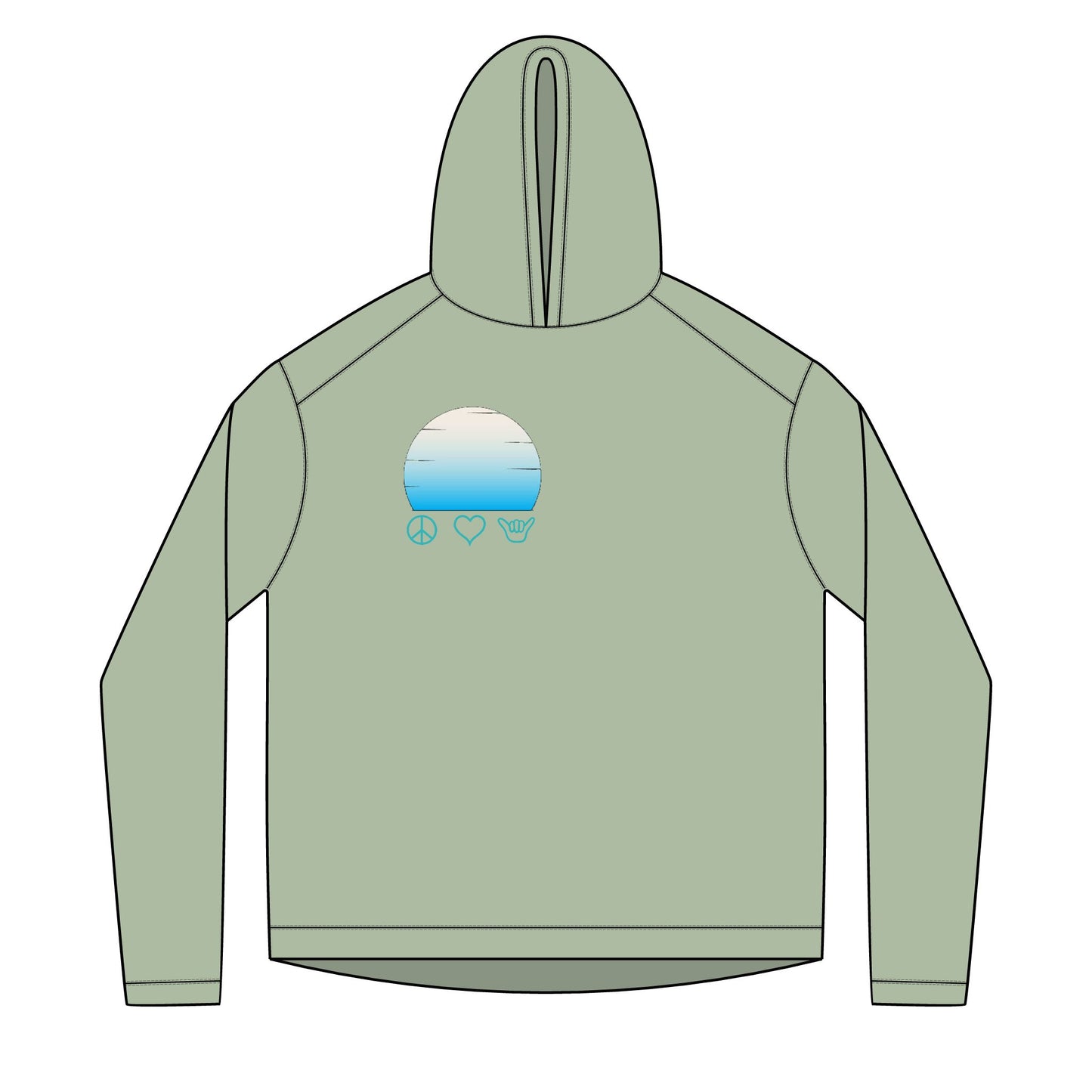 Solar Sunset Hoodie — Peace  Love  Shaka Graphic Pullover