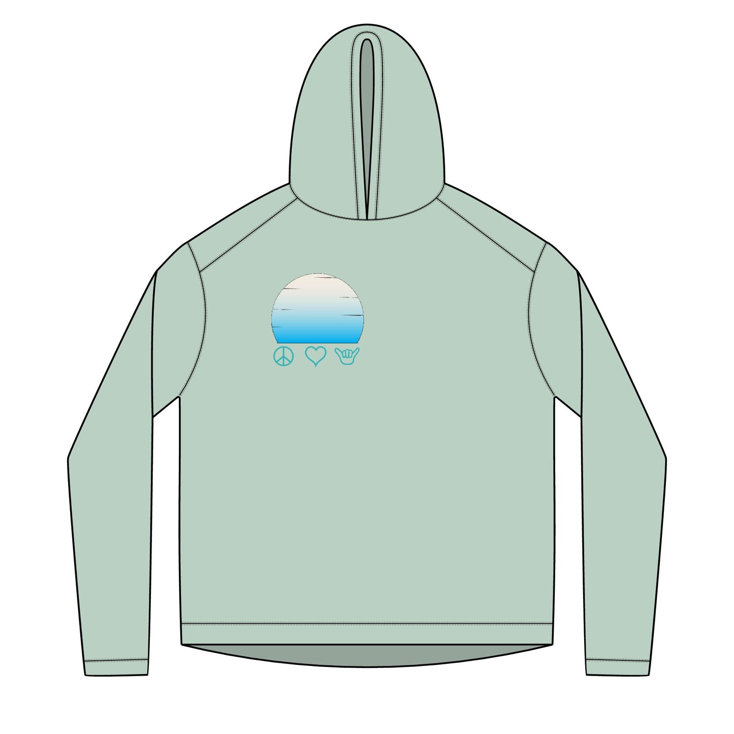 Solar Sunset Hoodie — Peace  Love  Shaka Graphic Pullover
